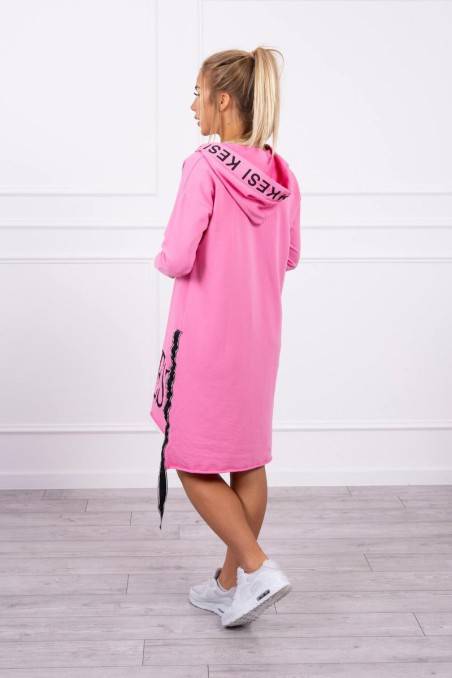 Rožinė suknelė su kapišonu KES-20206-9161
