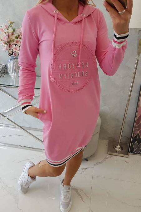 Rožinė suknelė su kapišonu KES-20284-62095