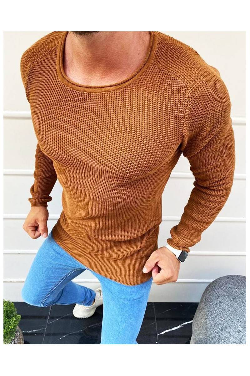 Vyriškas megztinis šviesiai rudas 