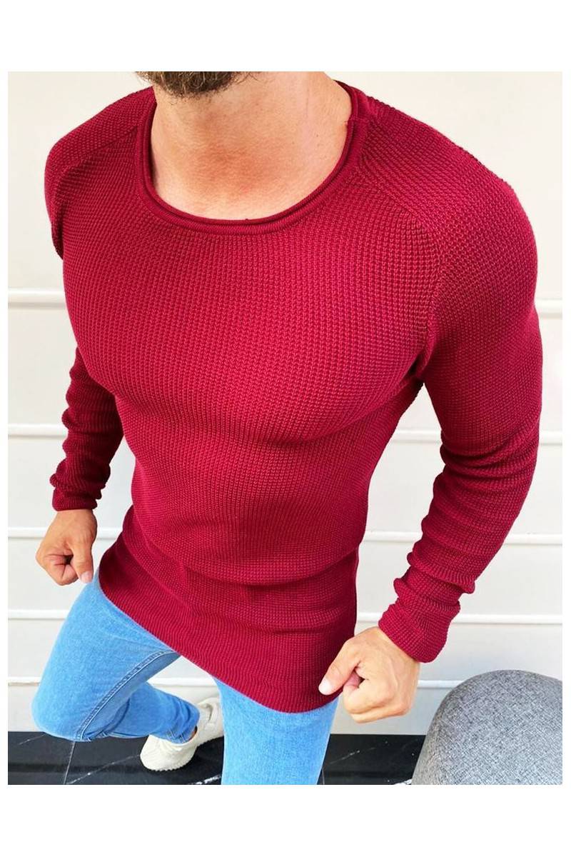 Bordo spalvos vyriškas megztinis 