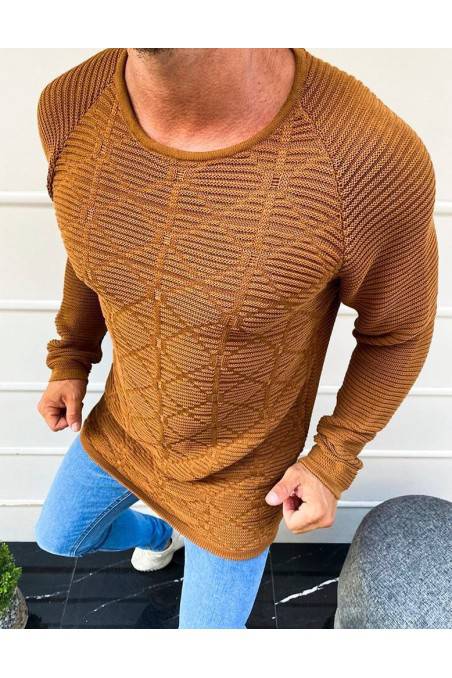 Vyriškas šviesiai rudas megztinis DS-wx1597