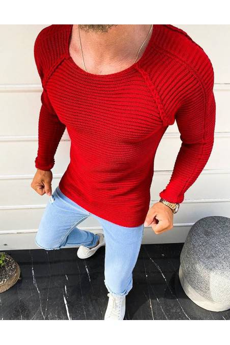 Raudonas vyriškas megztinis DS-wx1576