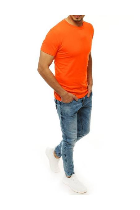 Oranžiniai paprasti vyriški marškinėliai Dstreet 