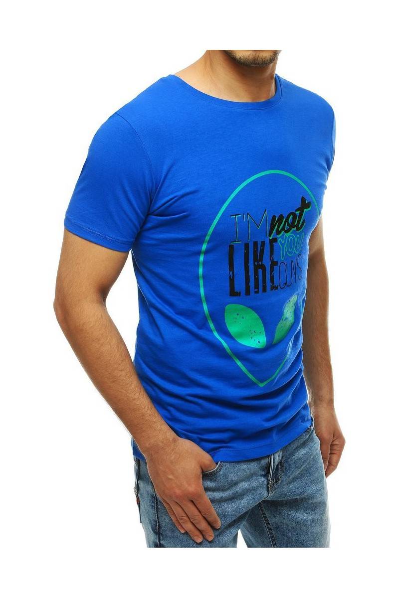 Mėlyni vyriški marškinėliai su užrašais Dstreet DS-rx4156