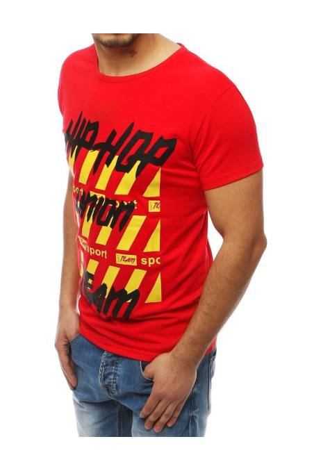 Raudoni vyriški marškinėliai su užrašais Dstreet DS-rx3966