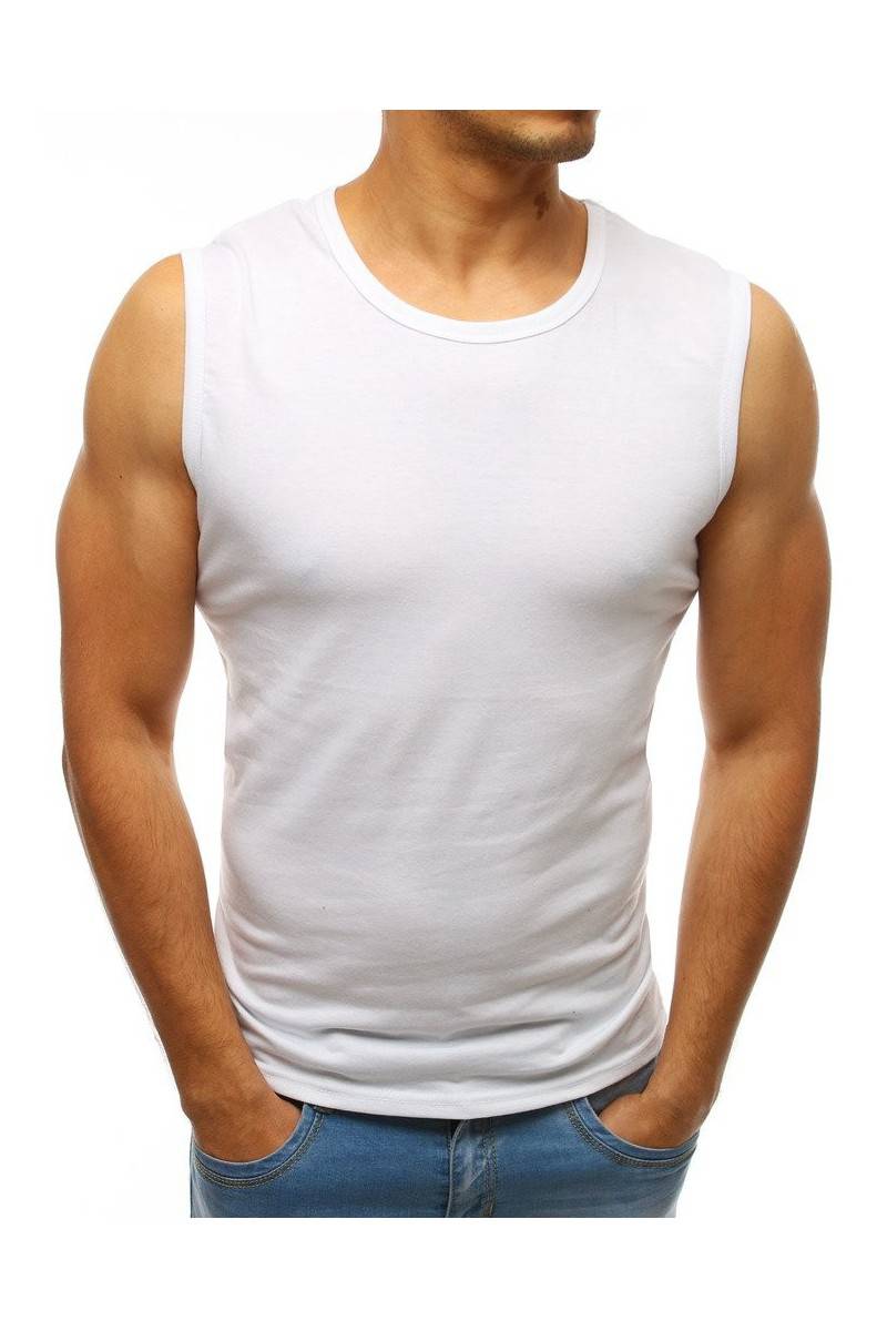 Paprasti balti vyriški marškinėliai be rankovių Dstreet DS-rx3491