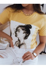 Moteriški marškinėliai MOTERŲ geltoni Dstreet 
