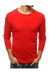 Vyriški raudoni marškinėliai ilgomis rankovėmis Dstreet 