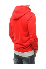 Raudonas vyriškas džemperis su kapišonu 