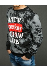 Tamsiai pilkas vyriškas džemperis su raštais 
