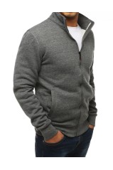 Vyriškas džemperis su užtrauktuku be kapišono antracitas 