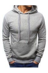 Pilkas vyriškas džemperis su kapišonu DS-bx3646