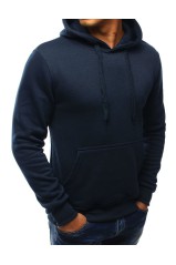 Tamsiai mėlynas vyriškas džemperis su kapišonu DS-bx3001
