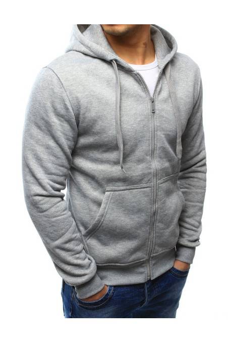 Pilkas vyriškas džemperis su kapišonu DS-bx2412