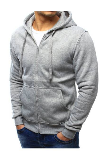 Pilkas vyriškas džemperis su kapišonu DS-bx2412