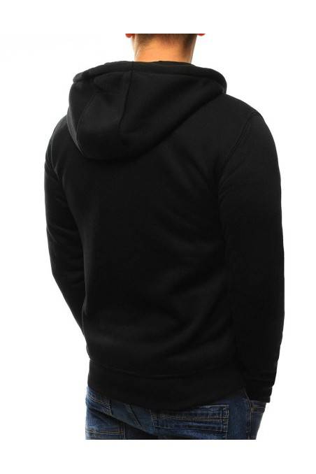 Juodas vyriškas džemperis su kapišonu su užtrauktuku 