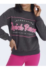 RACE moteriškas džemperis tamsiai pilkas Dstreet 