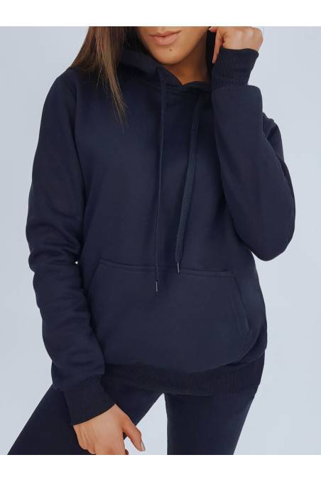 BASIC moteriškas džemperis su kapišonu, tamsiai mėlynas 