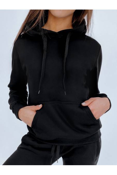 BASIC moteriškas džemperis su kapišonu juodas 