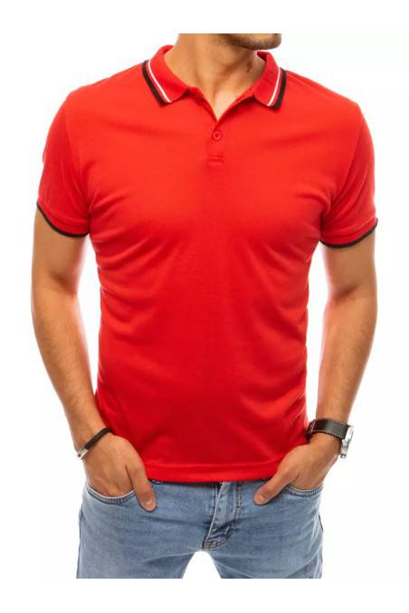 Raudoni vyriški polo marškinėliai Dstreet 