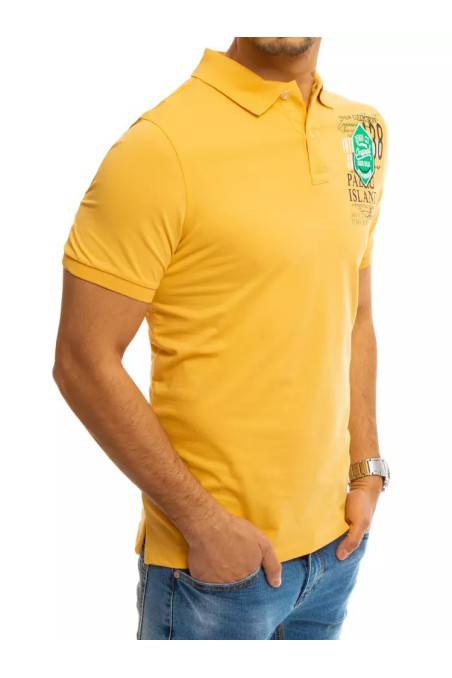 Geltoni polo marškinėliai su įspaudu Dstreet DS-px0372