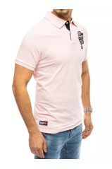 Vyriški polo marškinėliai su siuvinėjimais rožinė Dstreet 