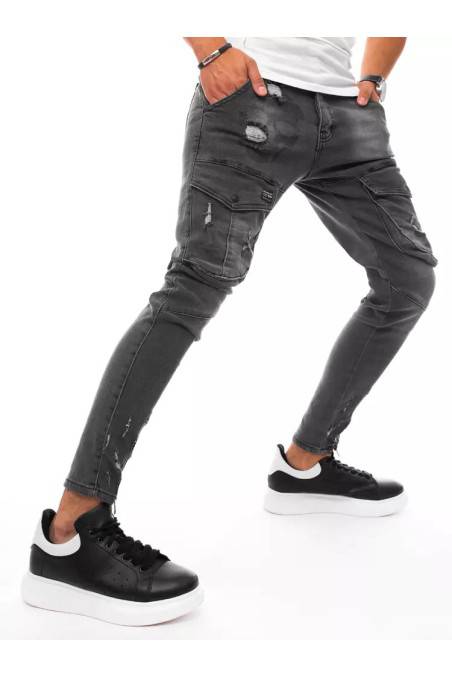 Vyriškos juodos su kišenėmis šonuose kelnės Dstreet DS-ux3291