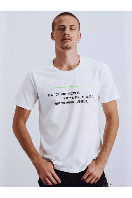 Balti vyriški marškinėliai su užrašais Dstreet DS-rx4628