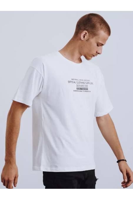 Balti vyriški marškinėliai su spauda Dstreet 