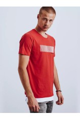 Raudoni vyriški marškinėliai su užrašais Dstreet DS-rx4651
