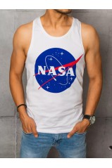 NASA vyriški marškinėliai be rankovių balti Dstreet DS-rx4673