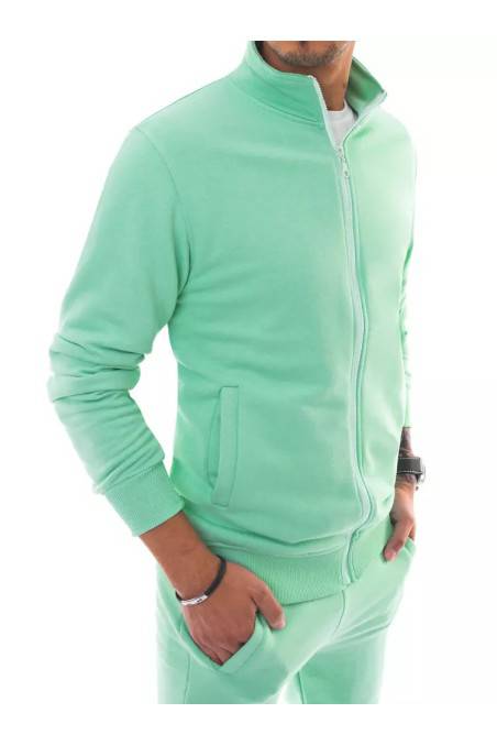 Šviesiai žalios spalvos vyriškas džemperis su užtrauktuku Dstreet 