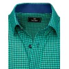 Vyriški tamsiai mėlynos ir žalios spalvos languoti marškiniai Dstreet 