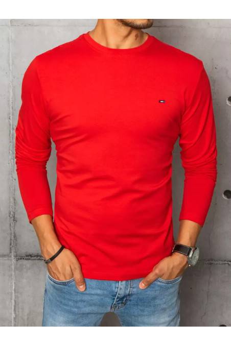 Raudoni vyriški marškinėliai ilgomis rankovėmis Dstreet 