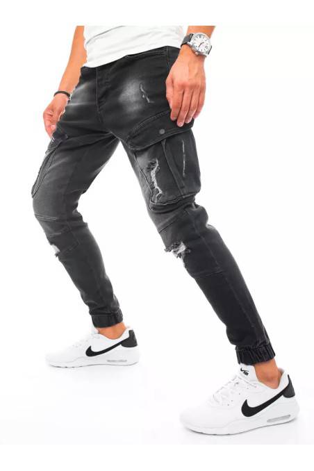 Vyriški juodi su kišenėmis šonuose džinsai Dstreet DS-ux3254