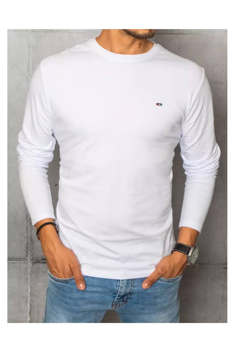 Balti vyriški marškinėliai ilgomis rankovėmis Dstreet 