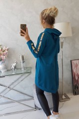 Elektrinės spalvos stilingas džemperis su kapišonu