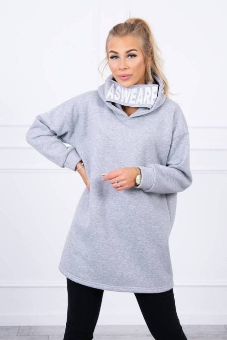 Šviesiai pilkas stilingas džemperis KES-20617-9304
