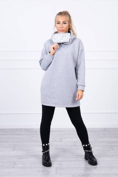 Šviesiai pilkas stilingas džemperis KES-20617-9304