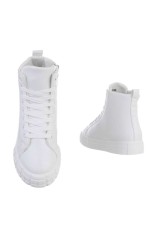 Moteriški aukšti sportiniai batai baltos spalvos BA-D2108-white