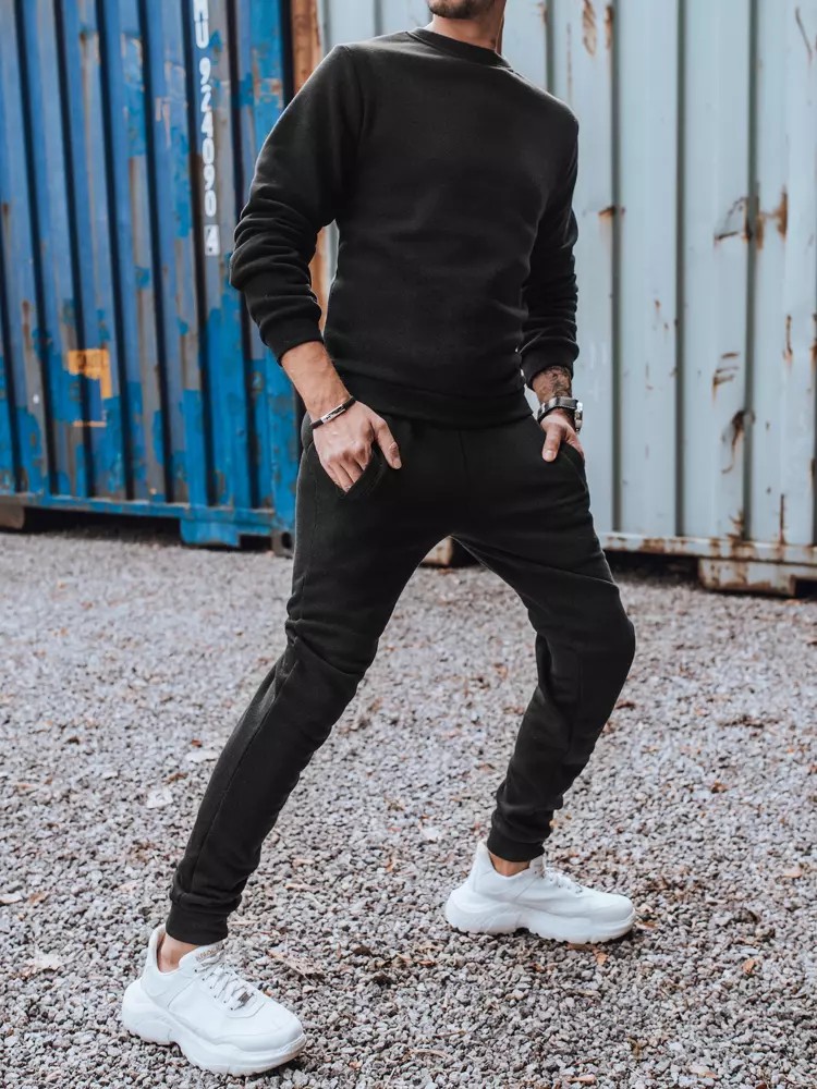 all black jogger suit