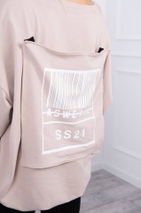 Smėlio spalvos stilingas džemperis KES-20731-9318