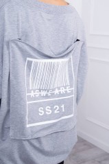 Šviesiai pilkas stilingas džemperis KES-20732-9318