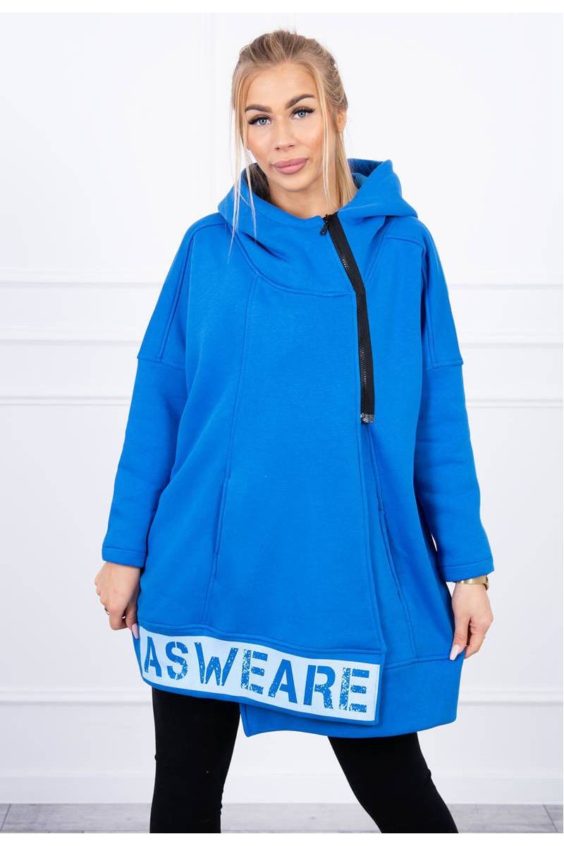 Mėlynas stilingas džemperis su kapišonu KES-20850-9305