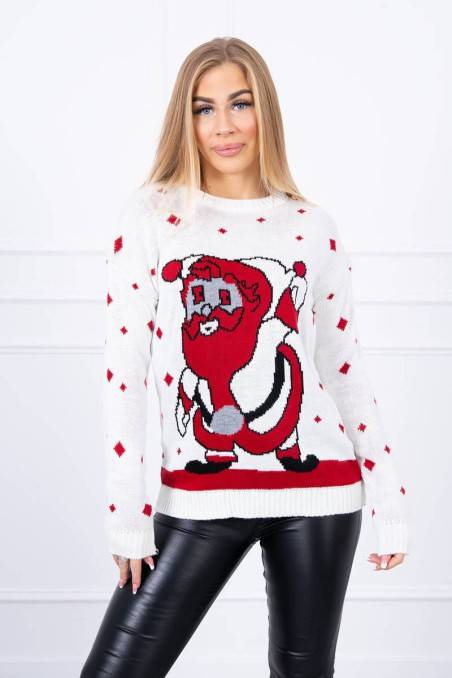 Kremo spalvos kalėdinis megztinis KES-21065-2021-20