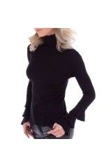 Juodas moteriškas megztinis KL-K219-black