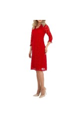 Raudona gipiūrinė suknelė