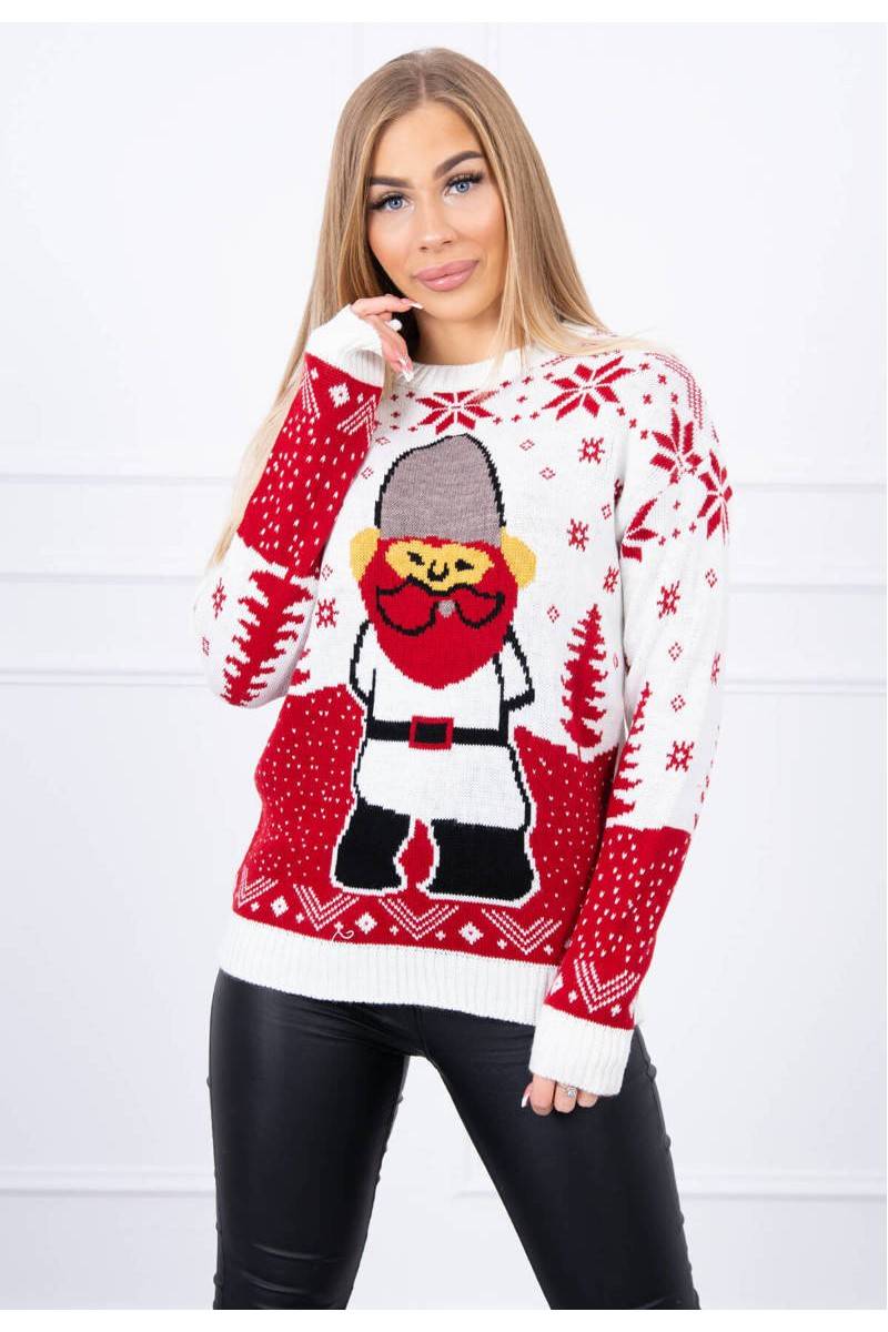 Kremo spalvos kalėdinis megztinis KES-21071-2021-23