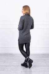Tamsiai pilkas megztinis su kišenėmis