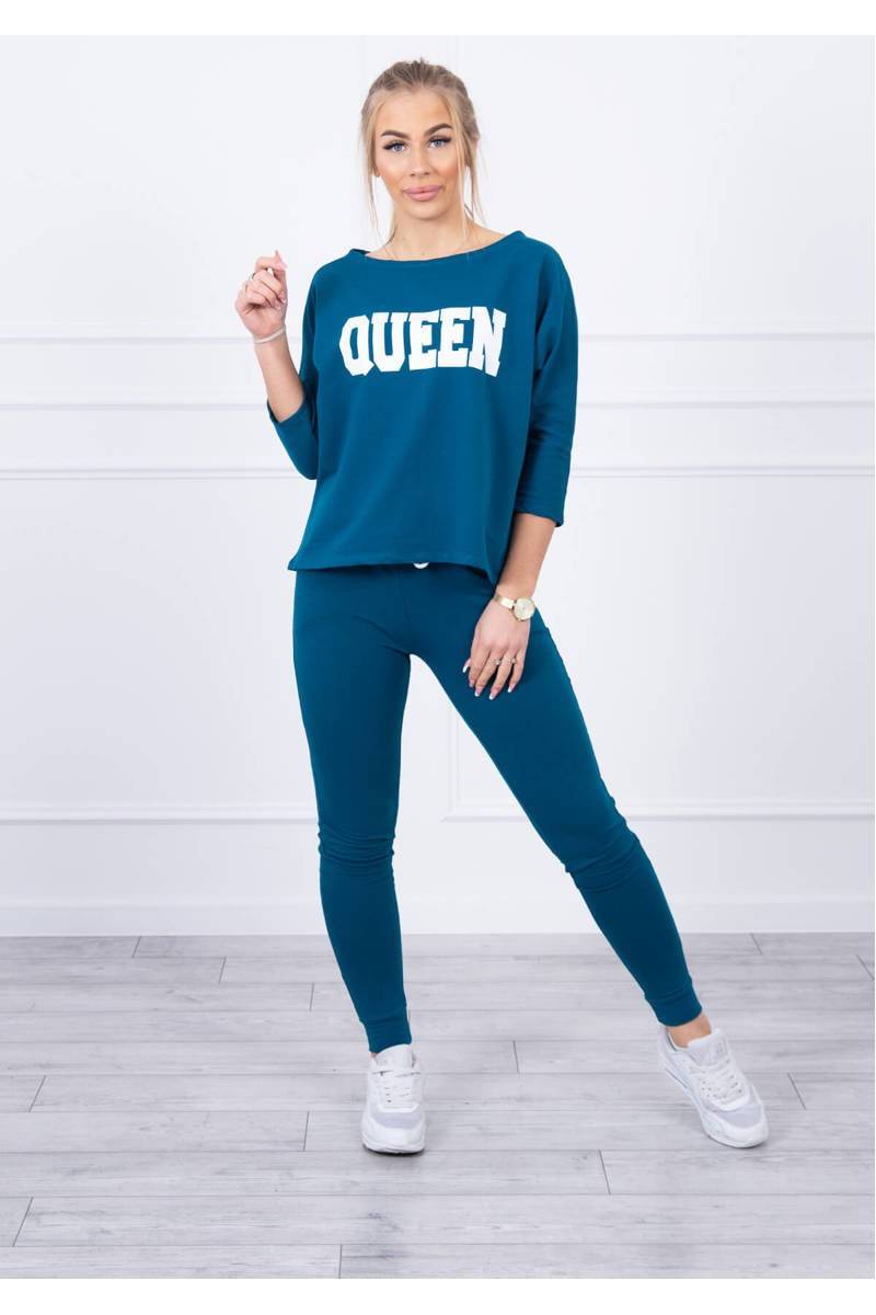 Elektrinės spalvos dviejų dalių komplektas su užrašu "Queen"
